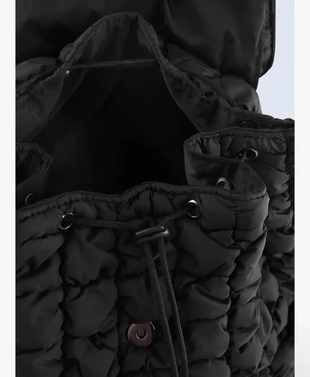 CONTAIL Black Puffy‎ Quilted Backpack Lightweight Cloud Bag